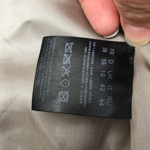 Vespucci Fitted Taupe Beige Textured leather Jacket Short Fitted NWOT Size S - Picture 8 of 8